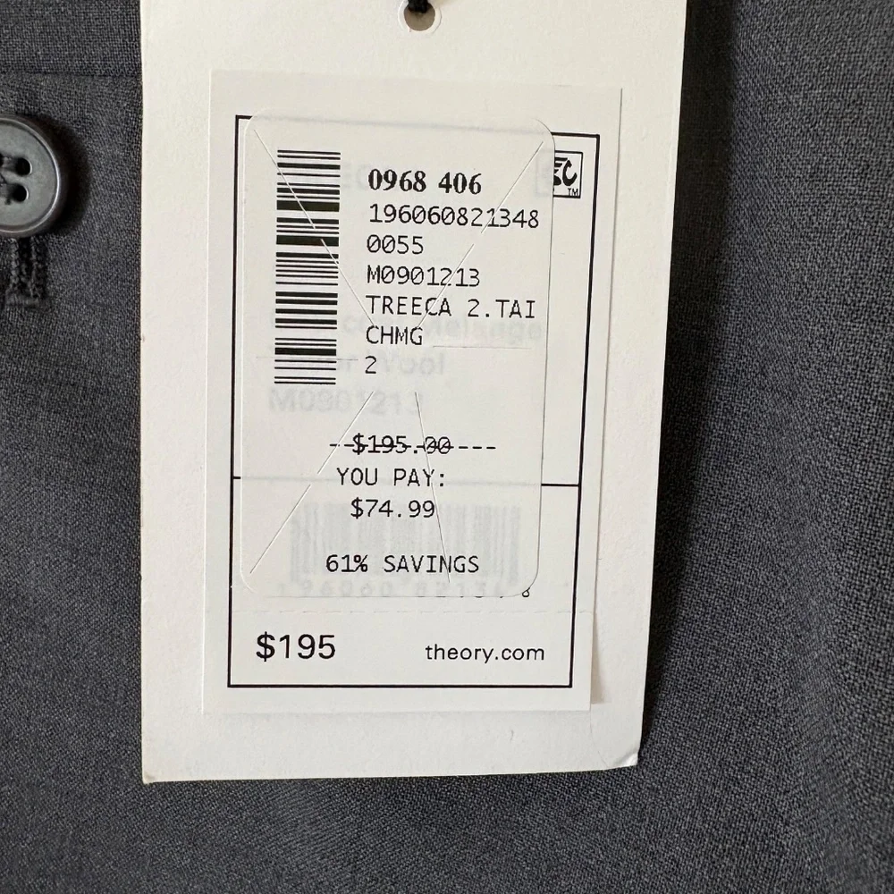 NWT Theory Treeca Charcoal Pants - Picture 2 of 5